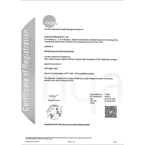 Certification of quality management system