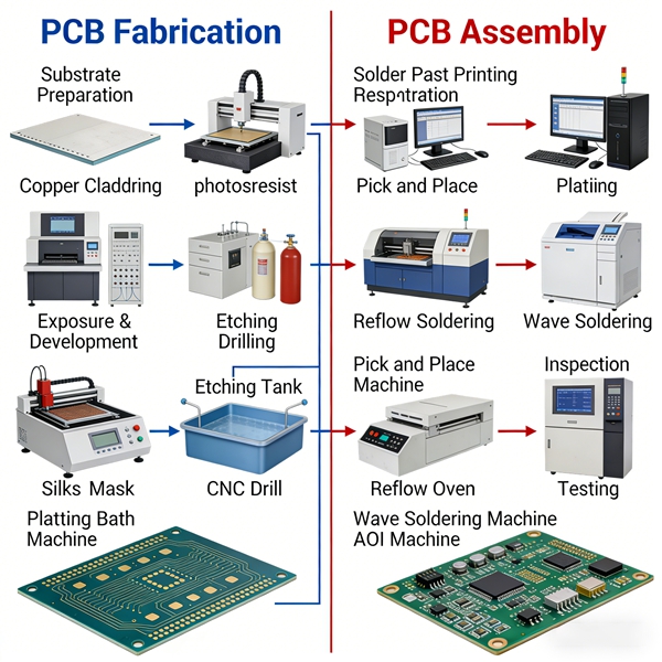 PCB Fabrication vs PCB Assembly