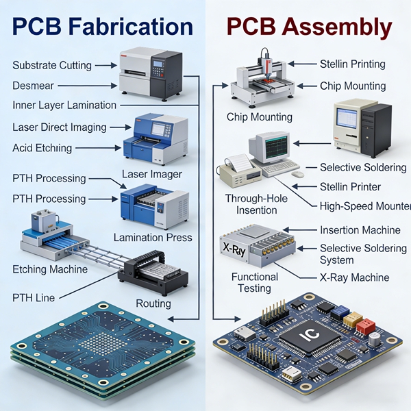 PCB Fabrication vs PCB Assembly