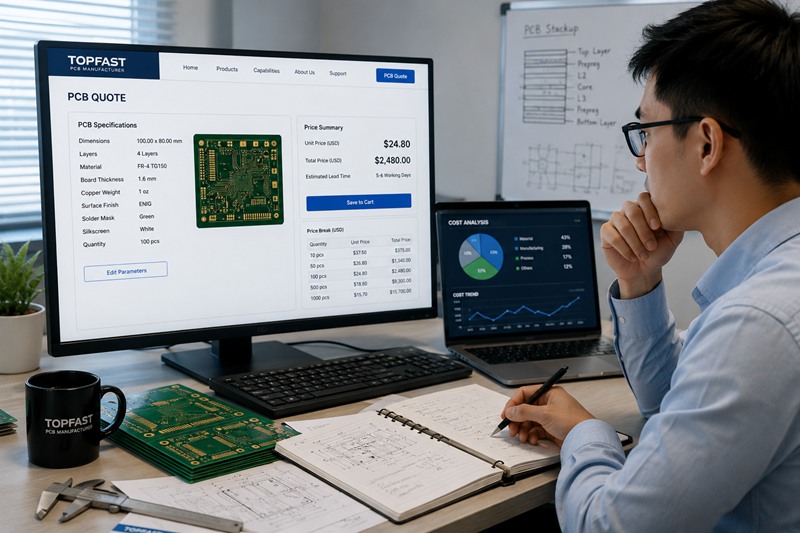 Engineer Reviewing PCB Cost