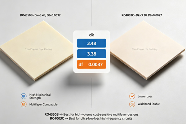 Rogers 4350B und Rogers 4003C im Vergleich