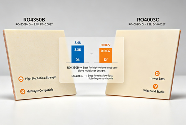 Rogers 4350B und Rogers 4003C im Vergleich