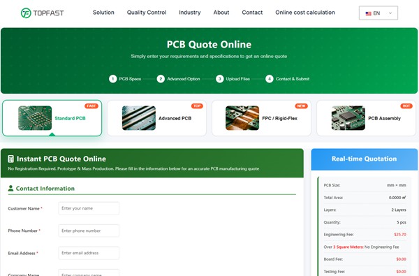 pcb quote online